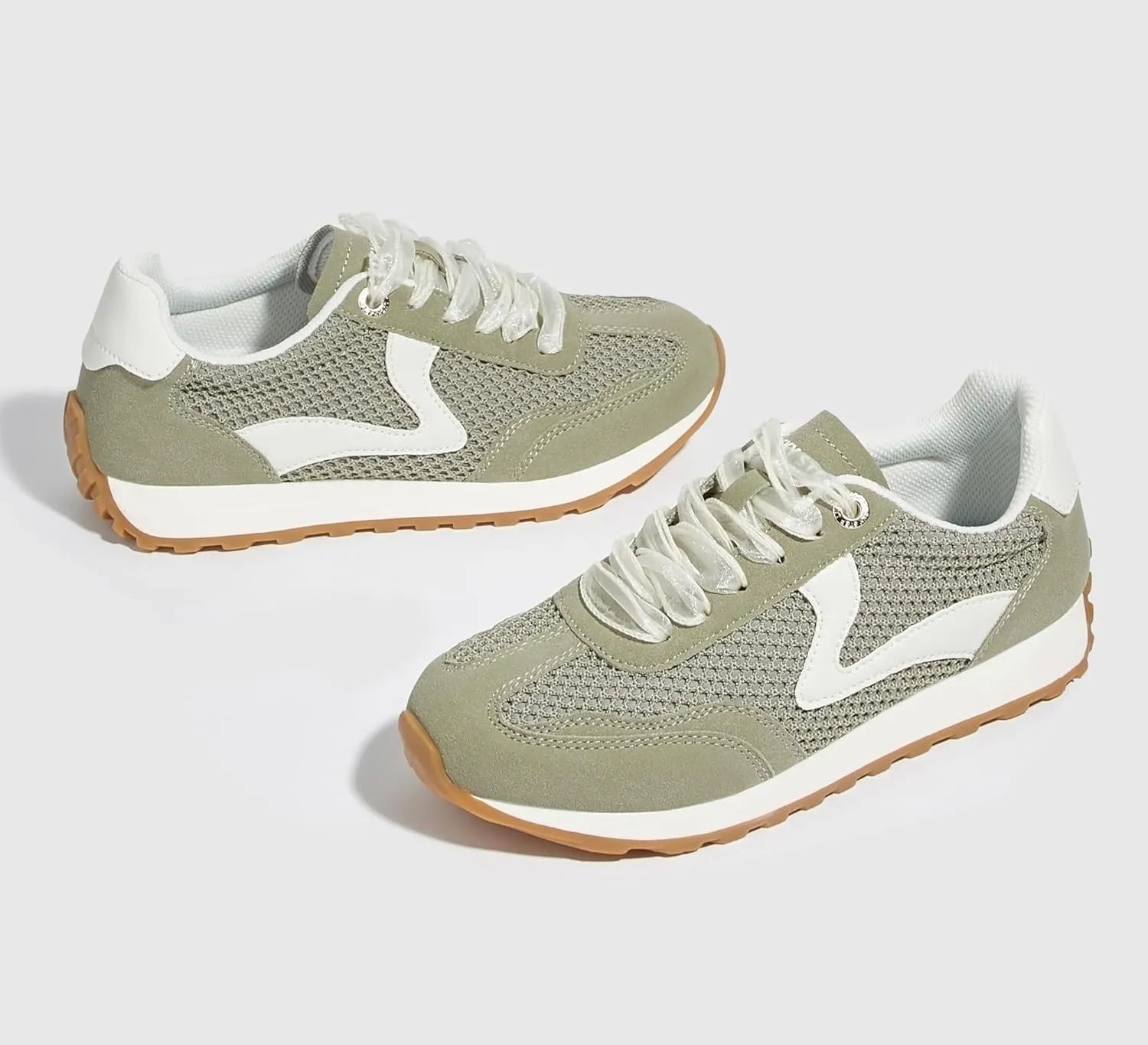 LUCKY STEP Women's Fashion Sneakers Trendy Tennis Shoes Neutral Stylish Retro Trainers Casual Running Walking Shoes