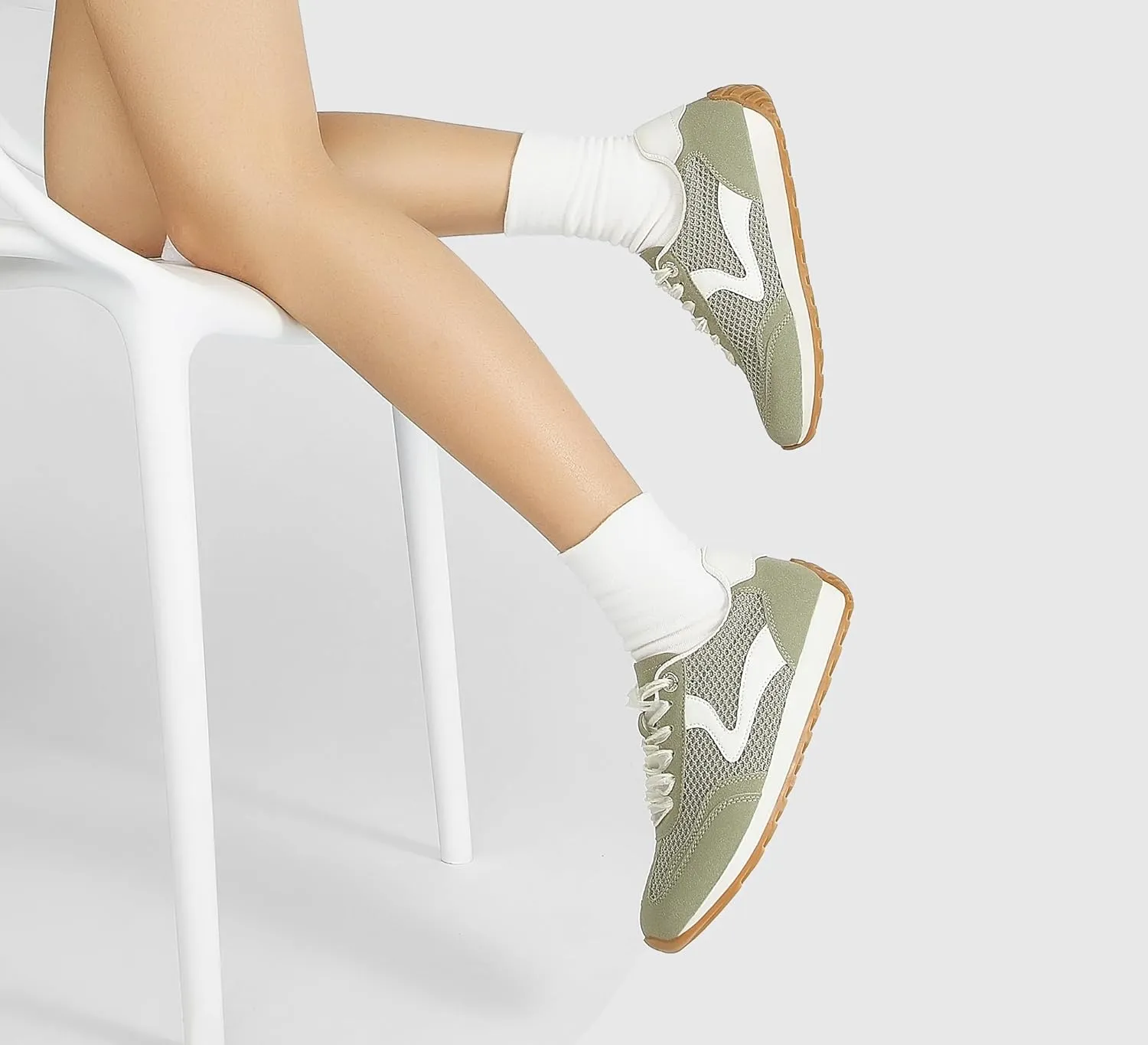 LUCKY STEP Women's Fashion Sneakers Trendy Tennis Shoes Neutral Stylish Retro Trainers Casual Running Walking Shoes