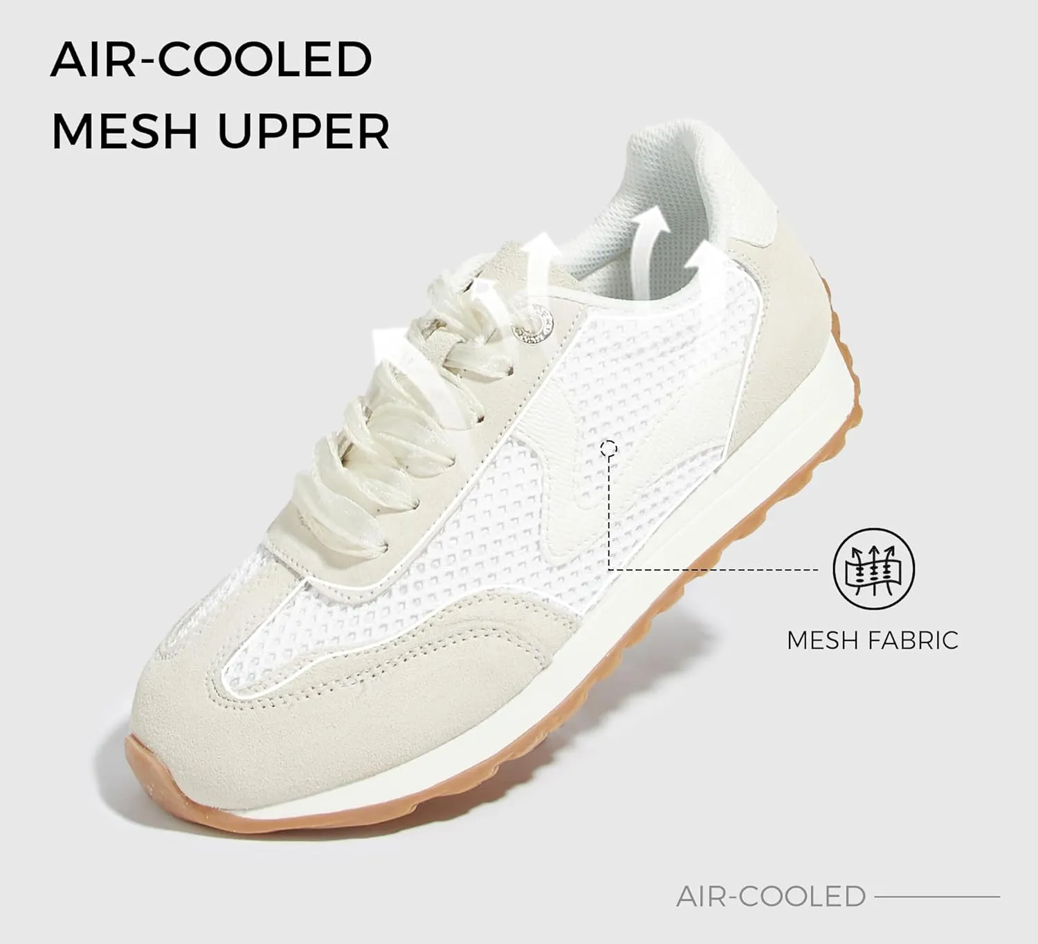 LUCKY STEP Women's Fashion Sneakers Trendy Tennis Shoes Neutral Stylish Retro Trainers Casual Running Walking Shoes