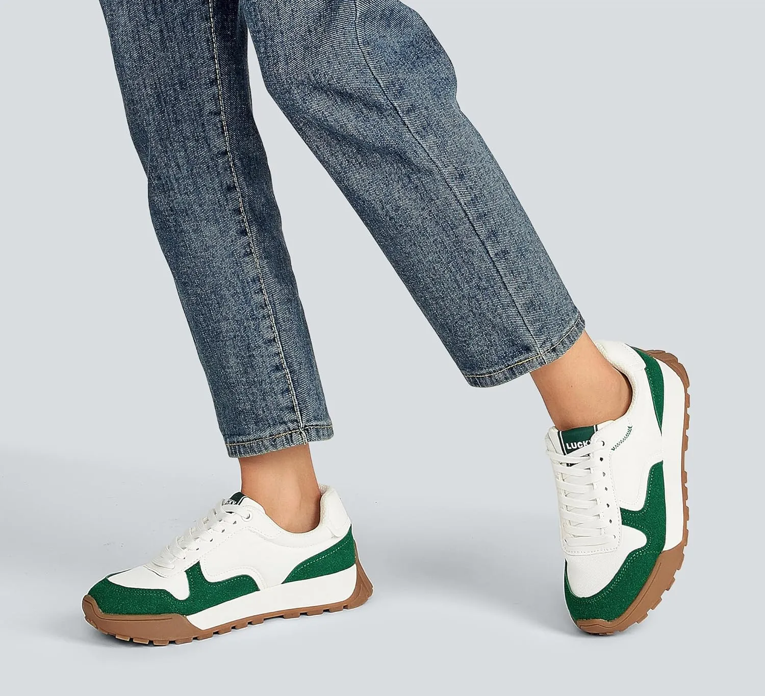 LUCKY STEP Women's Platform Canvas Sneaker Casual Lace-up Stylish Tennis Running Retro Classic Trainers Walking Fashion Sneakers