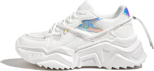 LUCKY STEP Women's Platform Colorful Fashion Sneakers Retro Colorblock Stylish Cute Chunky Dad Walking Shoes