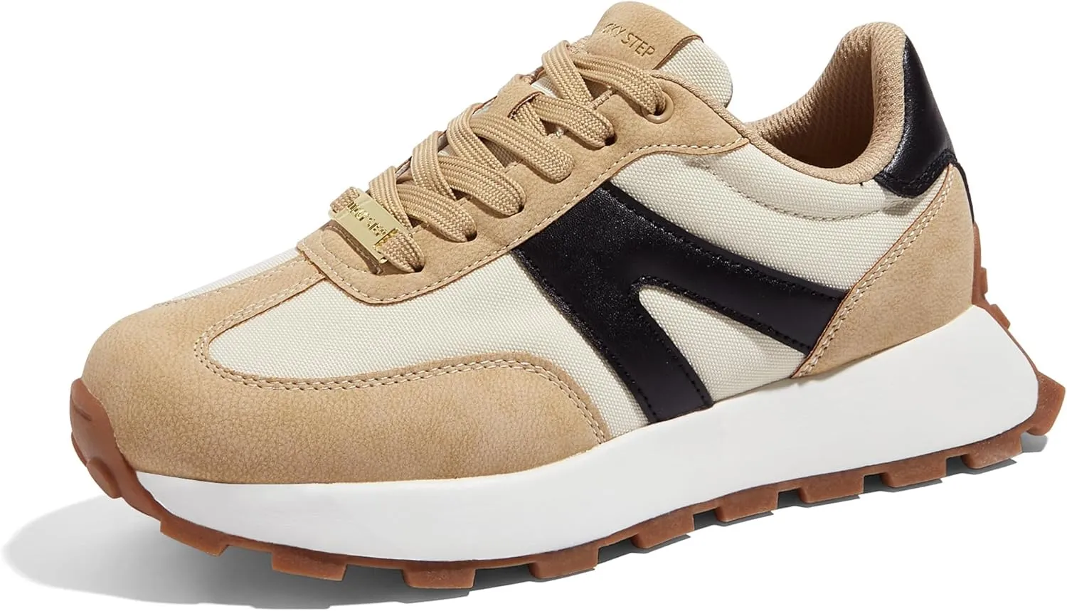 LUCKY STEP Women's Platform Fashion Sneakers Retro Classic Trainers Casual Lace-up Stylish Tennis Running Walking Shoes