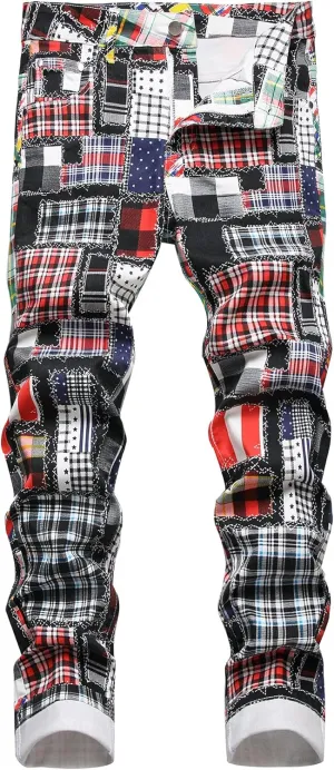 Men's Casual Stylish Straight Slim Fit Jeans Young Hiphop Skinny Denim Pants