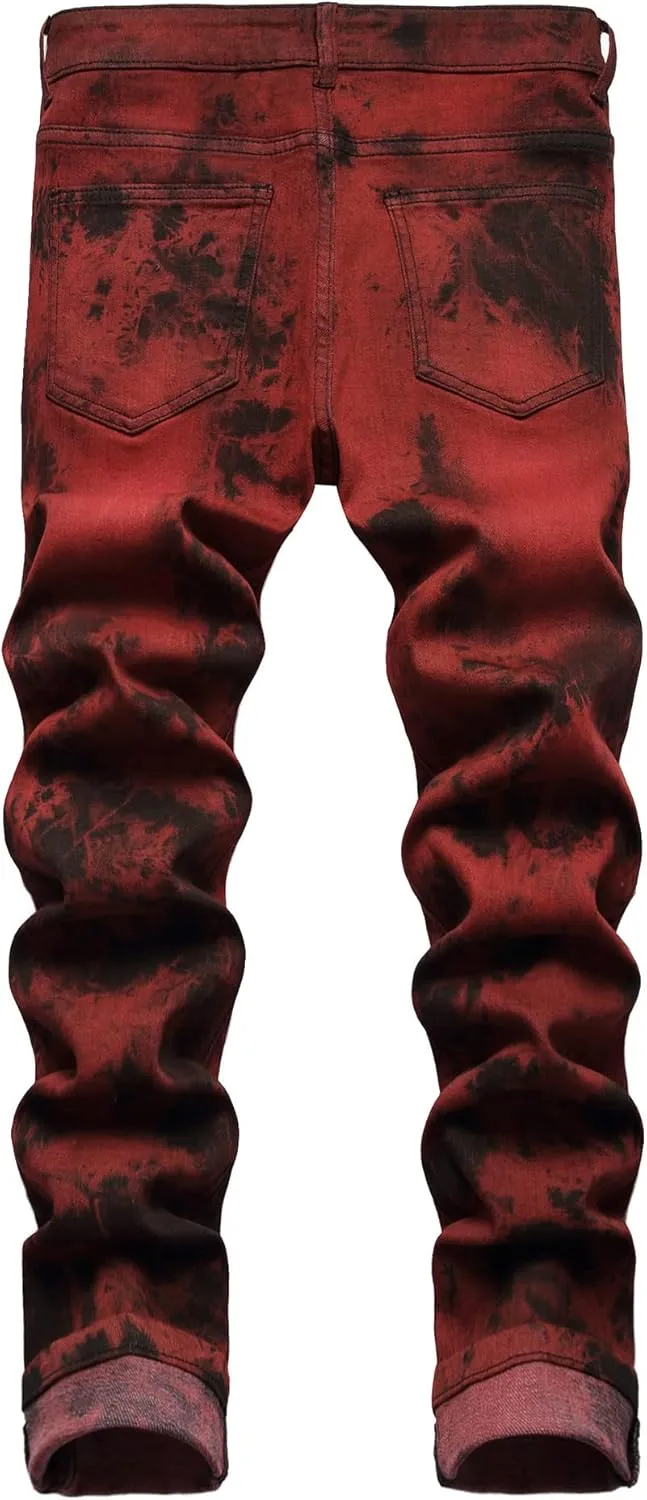 Men's Casual Stylish Straight Slim Fit Jeans Young Hiphop Skinny Denim Pants