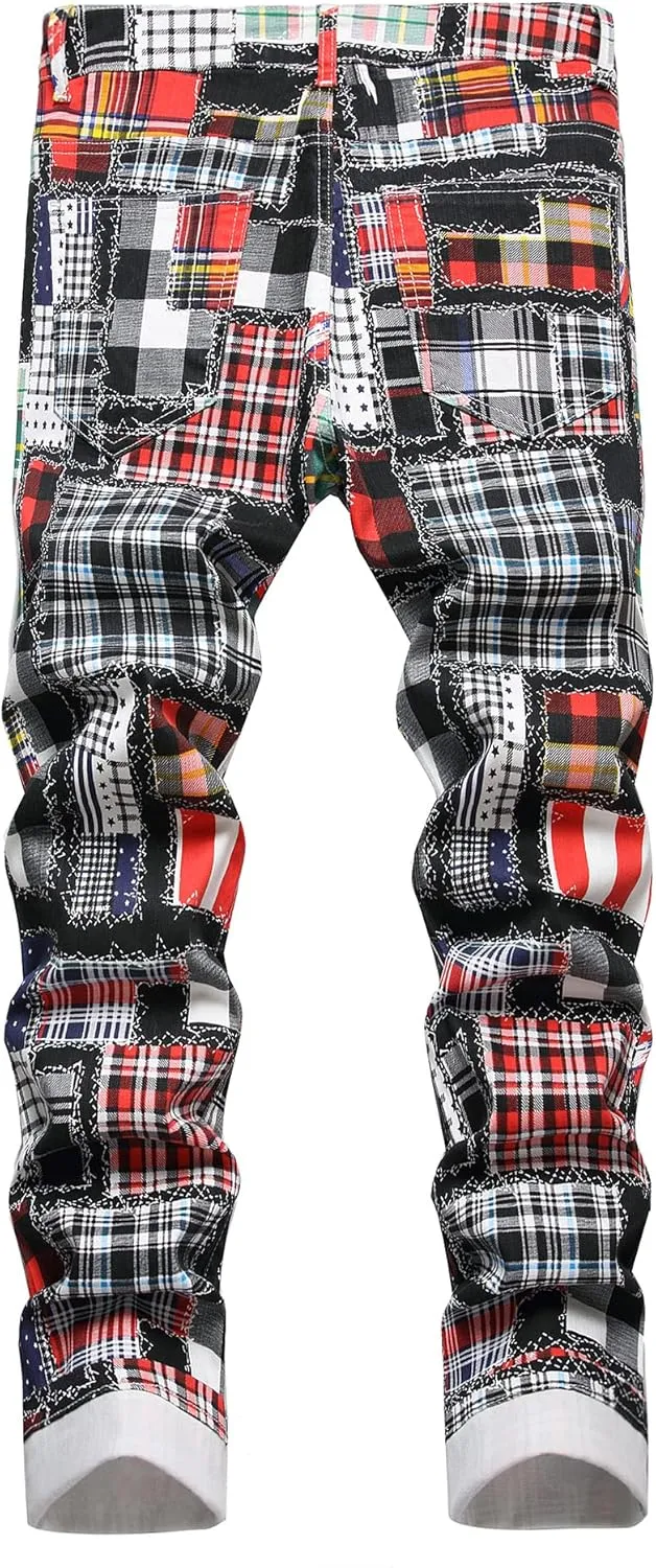 Men's Casual Stylish Straight Slim Fit Jeans Young Hiphop Skinny Denim Pants