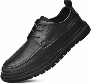 Men's Dress Oxfords,Casual Loafer Business Shoes Lace Up Flats,Walking Boat Comfort Handmade Cowhide (Black,9)