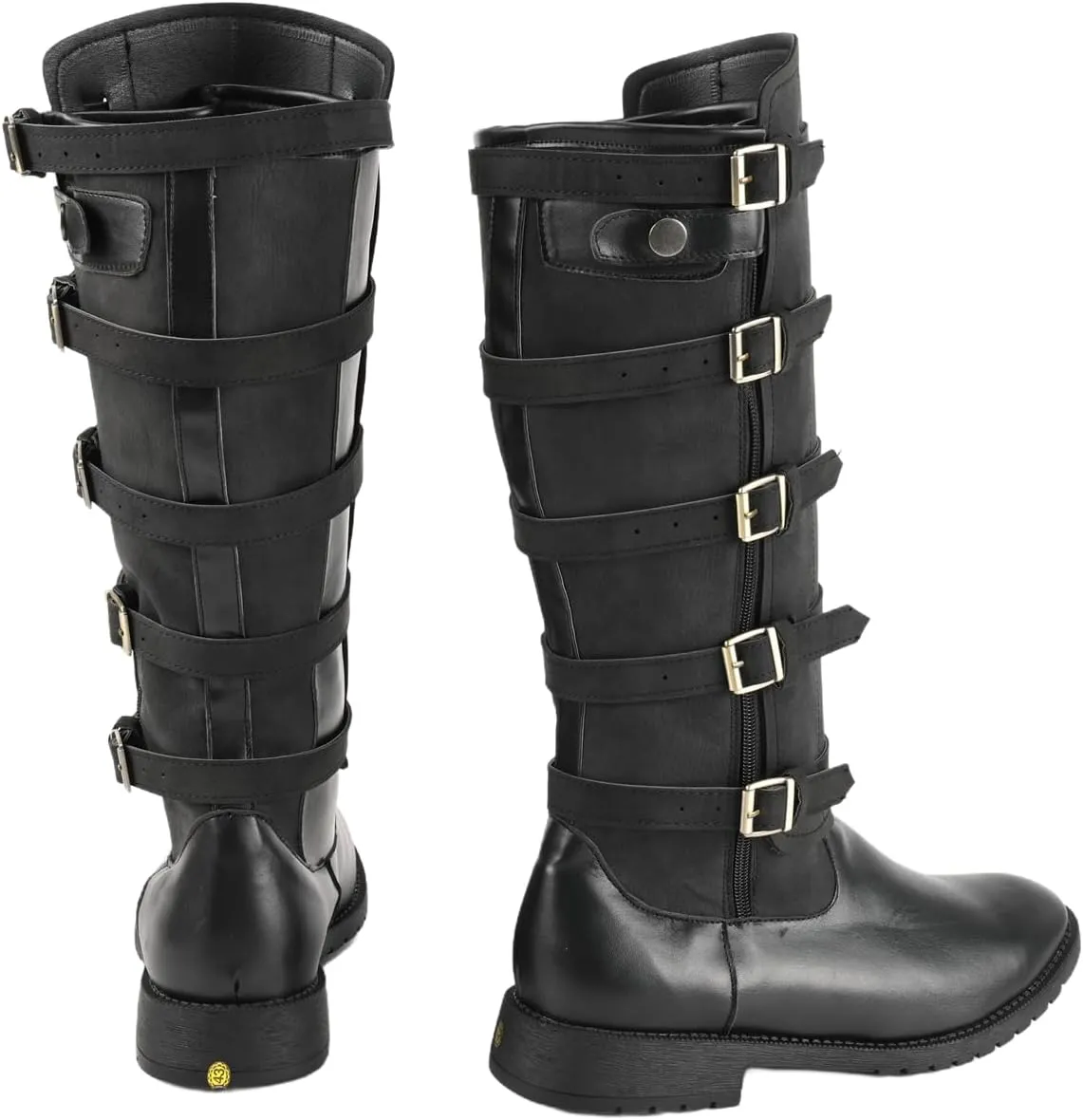 Mens Retro Renaissance Medieval Shin Guards Covers PU Lace Up Sleeve Shoe Leg Covers for Halloween