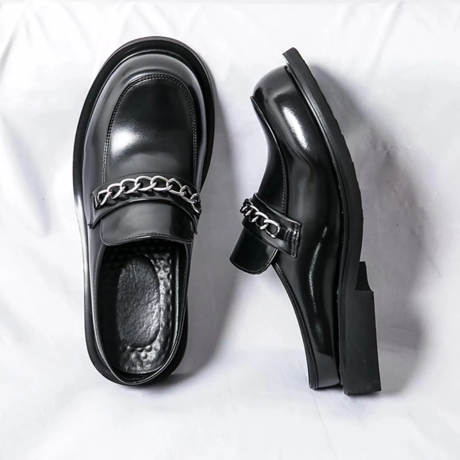 Mens Round Toe Leather Slip-On Dress Mule Sandals Classic Summer Backless Slippers Retro Formal Business Party Half Loafers