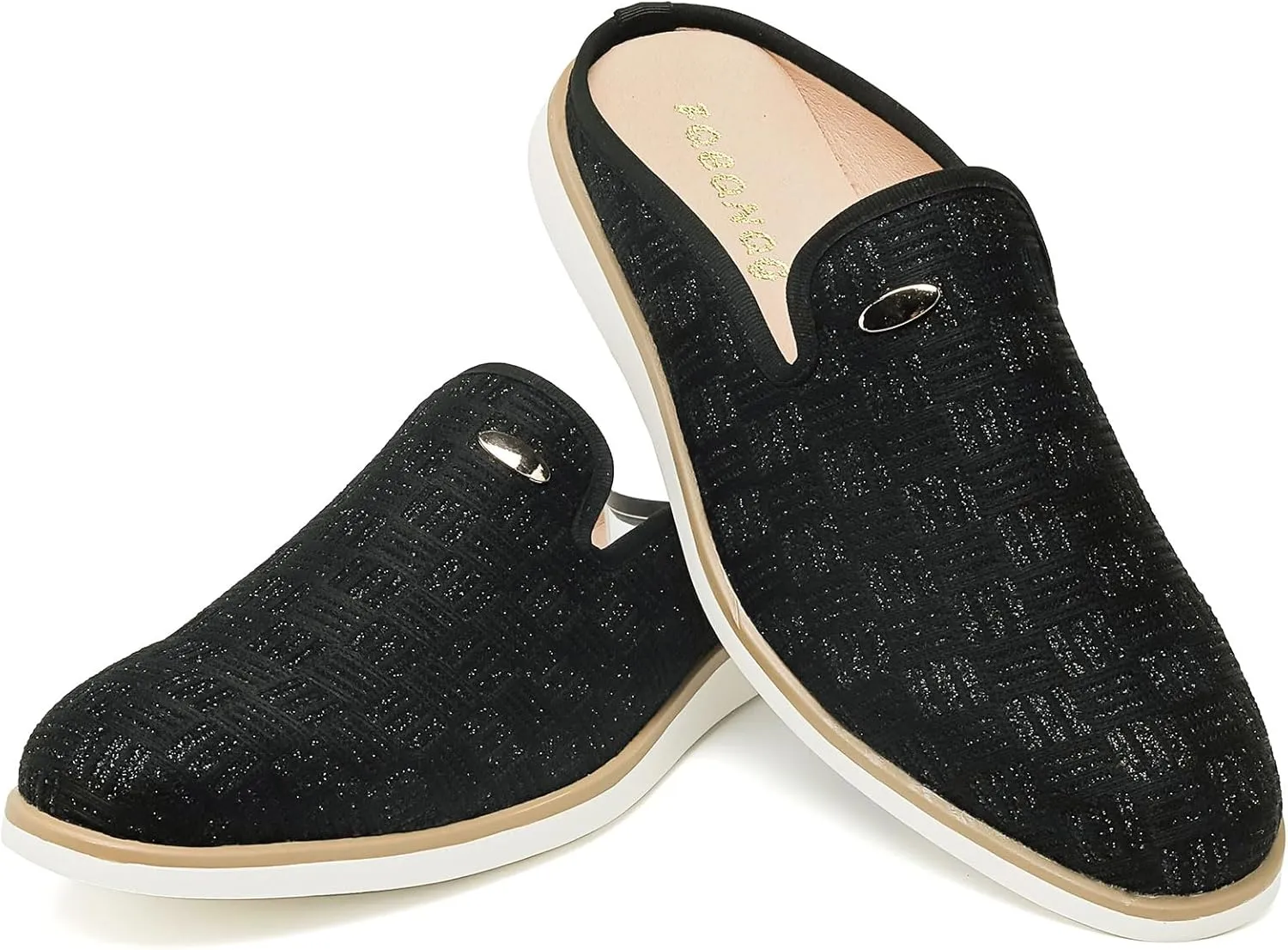 Mens Slip On Mules & Clogs Backless Loafers, Light Open Back Shoes Comfort Walking Shoes Breathable Slippers Closed Toe Slides with Anti-Skid Rubber Sole (Black)