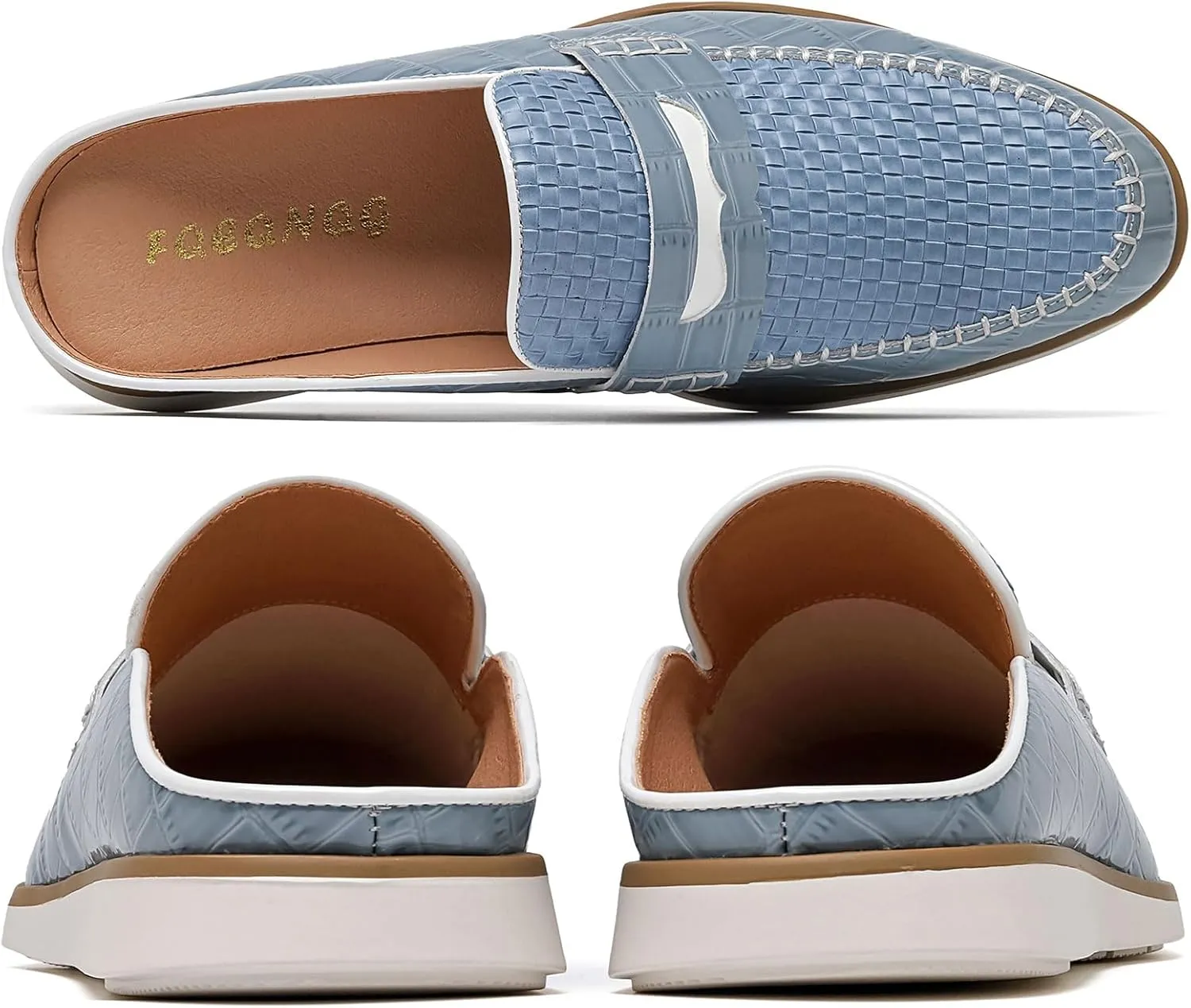 Mens Slip On Mules & Clogs Backless Loafers, Light Open Back Shoes Comfort Walking Shoes Breathable Slippers Closed Toe Slides with Anti-Skid Rubber Sole (Black)