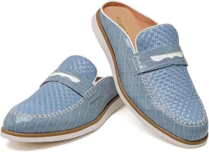 Mens Slip On Mules & Clogs Backless Loafers, Light Open Back Shoes Comfort Walking Shoes Breathable Slippers Closed Toe Slides with Anti-Skid Rubber Sole (Black)