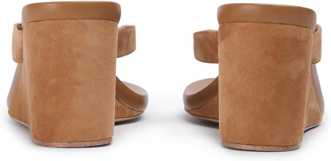 miss left Women Fashion Open Round Toe Flip Flops Wedge High Heel Slip on Mule Comfortable Summer Beach Casual Daily Slippers Size 4-16 US