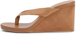 miss left Women Fashion Open Round Toe Flip Flops Wedge High Heel Slip on Mule Comfortable Summer Beach Casual Daily Slippers Size 4-16 US