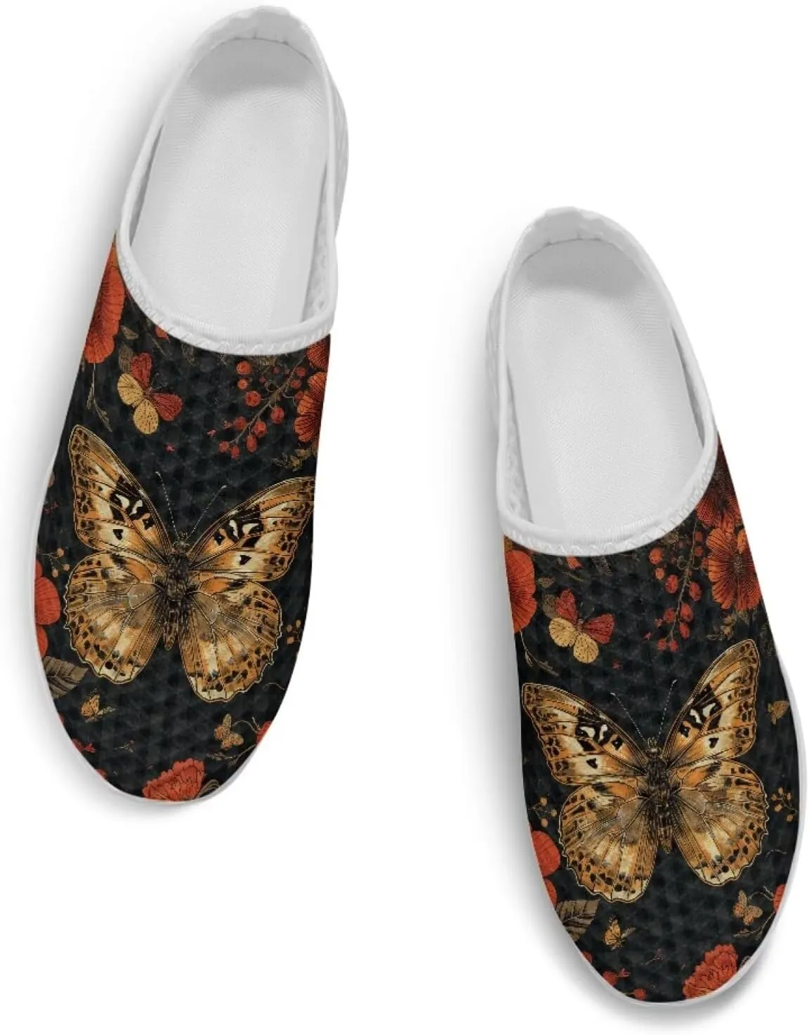 Mule Shoes for Women Summer Novelty Butterfly Outdoor Non-Slip Sneakers Hand Free Garden Walking Shoes Slip On