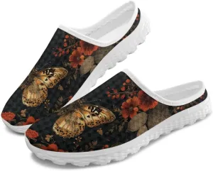 Mule Shoes for Women Summer Novelty Butterfly Outdoor Non-Slip Sneakers Hand Free Garden Walking Shoes Slip On