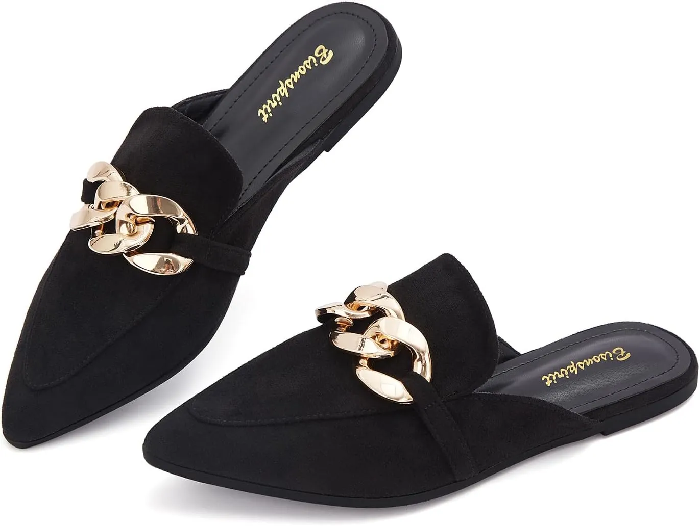 Mules for Women Flats Pointed Toe Slip On Slides Loafer Shoes
