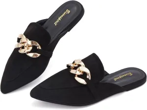 Mules for Women Flats Pointed Toe Slip On Slides Loafer Shoes