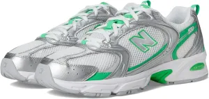 New Balance Unisex 530 Sneaker, Silver Metallic/Green Apple, 8.5 US Men