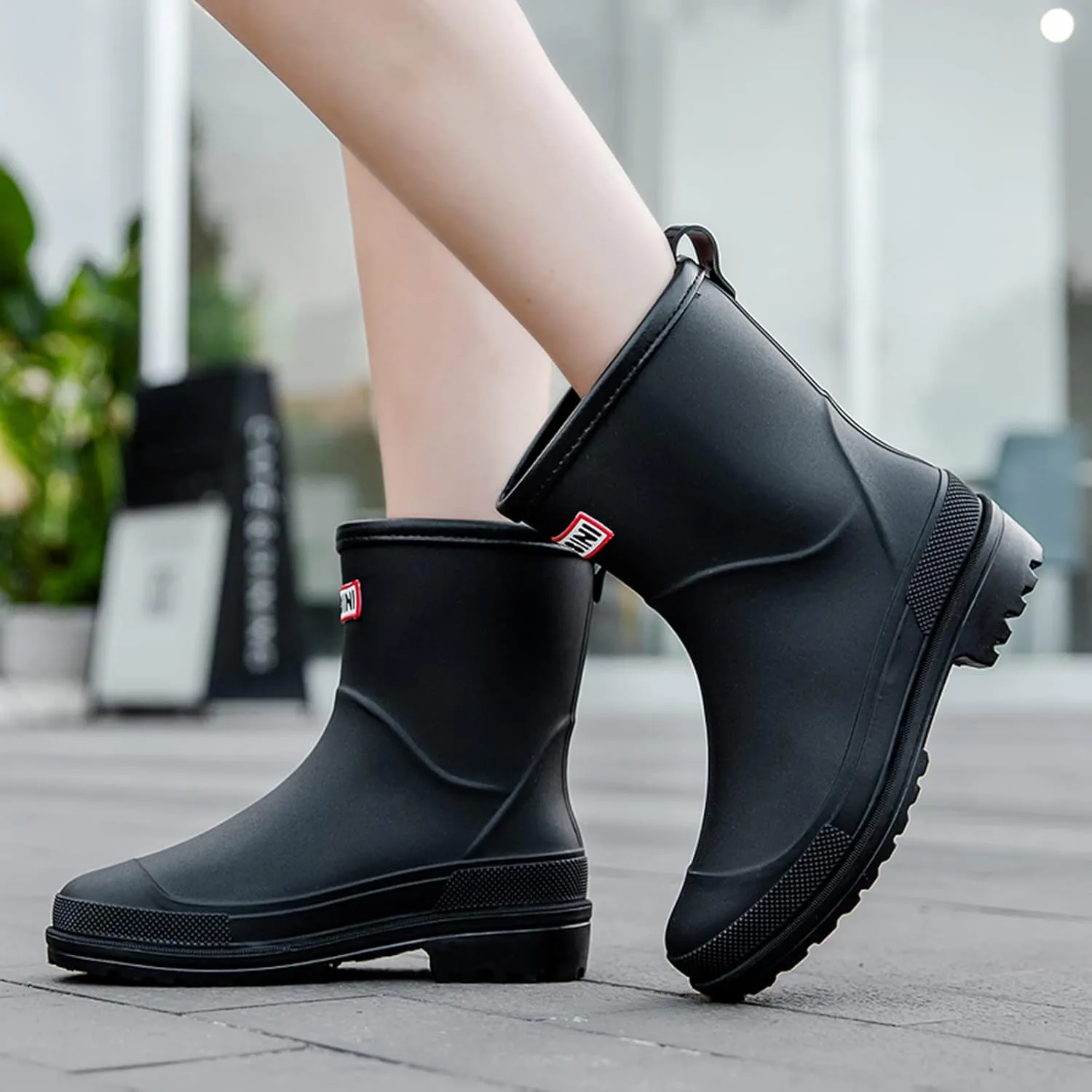 Nutropa Mid Calf Rain Boots for Women,Waterproof Garden Shoes Anti-Slip Rainboots,Outdoor Work Rain Shoes
