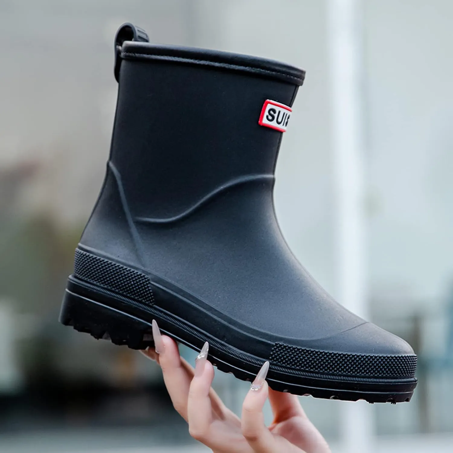 Nutropa Mid Calf Rain Boots for Women,Waterproof Garden Shoes Anti-Slip Rainboots,Outdoor Work Rain Shoes
