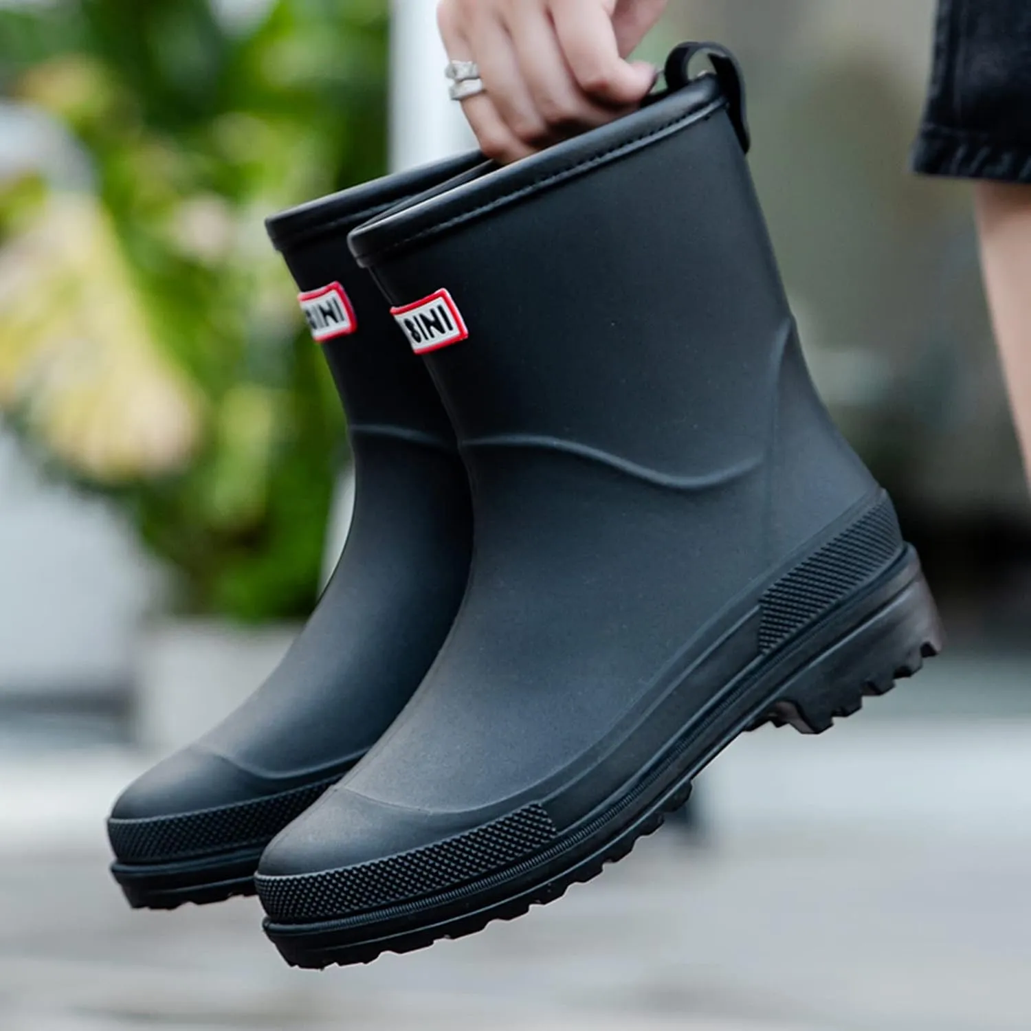 Nutropa Mid Calf Rain Boots for Women,Waterproof Garden Shoes Anti-Slip Rainboots,Outdoor Work Rain Shoes