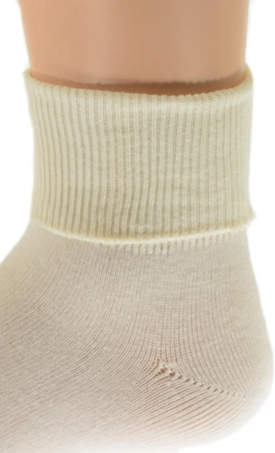 Organic Cotton Cuff Womens Ankle Sock, Breathable, Non-Irritating Seamless Socks for Women Causal Crew for Activewear -3 Pair