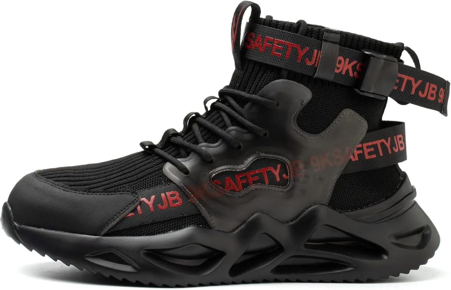 ORISTACO Steel Toe Safety High-Cut Boot, Breathable Lightweight Smash-Proof Industries Construction Work Shoes