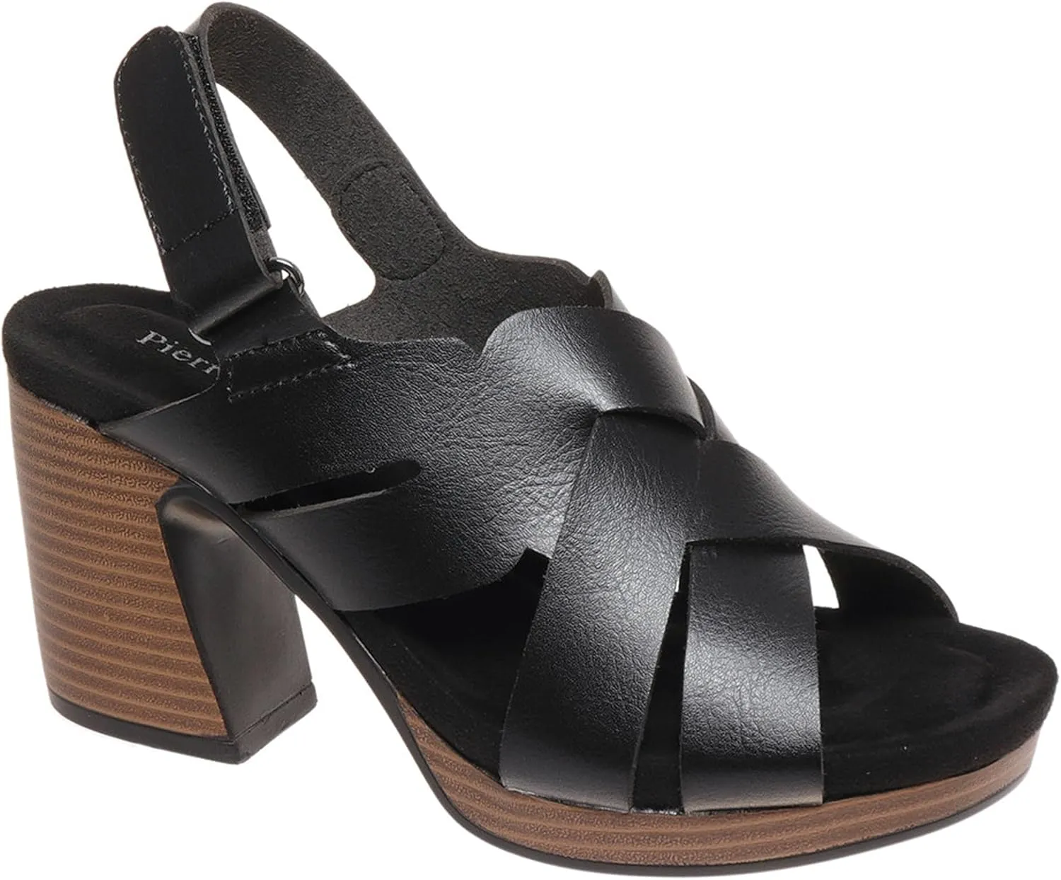 Pierre Dumas Women's Peep Toe Platform Chunky Heel Slingback Sandals