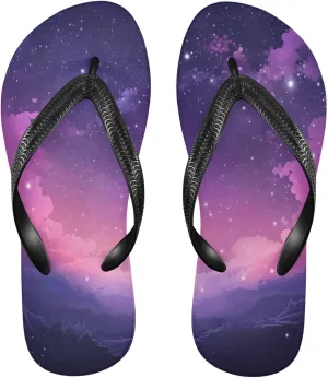 Pink Nebula Stars Flip Flop Sandal Men's and Women's Summer Sandal | Beach & Water Shoes（309）