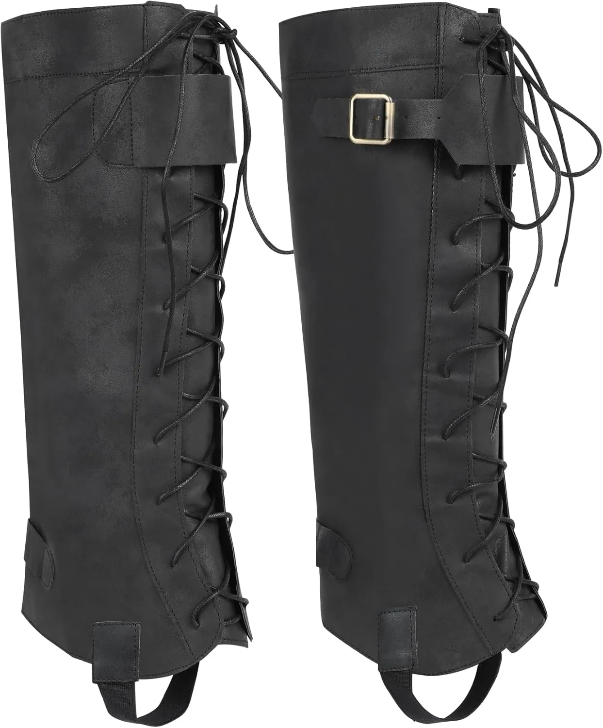 Pirate Boots Covers, Mens Faux Leather Medieval Renaissance Boot Cover for Halloween Cosplay Costumes