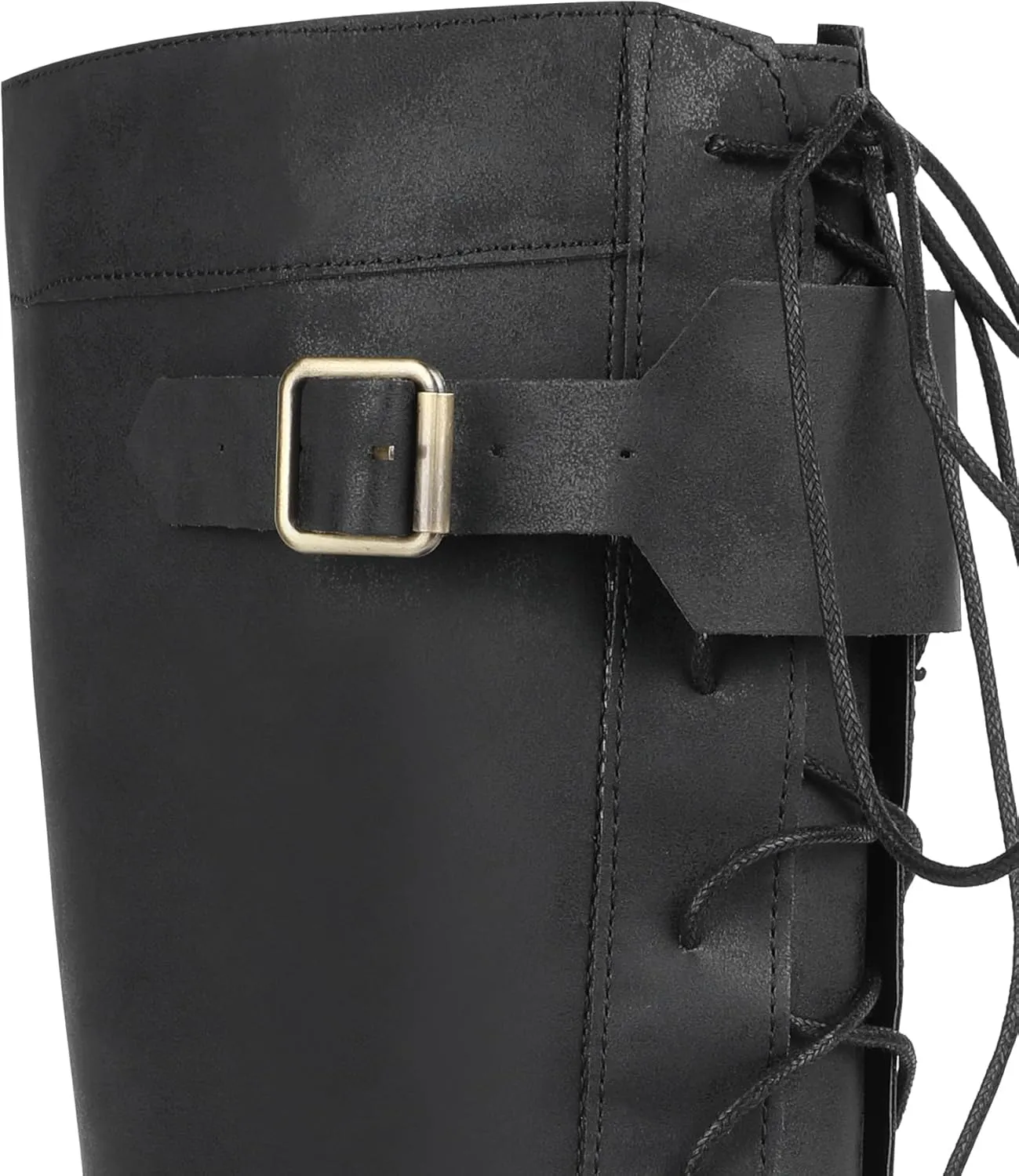 Pirate Boots Covers, Mens Faux Leather Medieval Renaissance Boot Cover for Halloween Cosplay Costumes