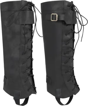 Pirate Boots Covers, Mens Faux Leather Medieval Renaissance Boot Cover for Halloween Cosplay Costumes