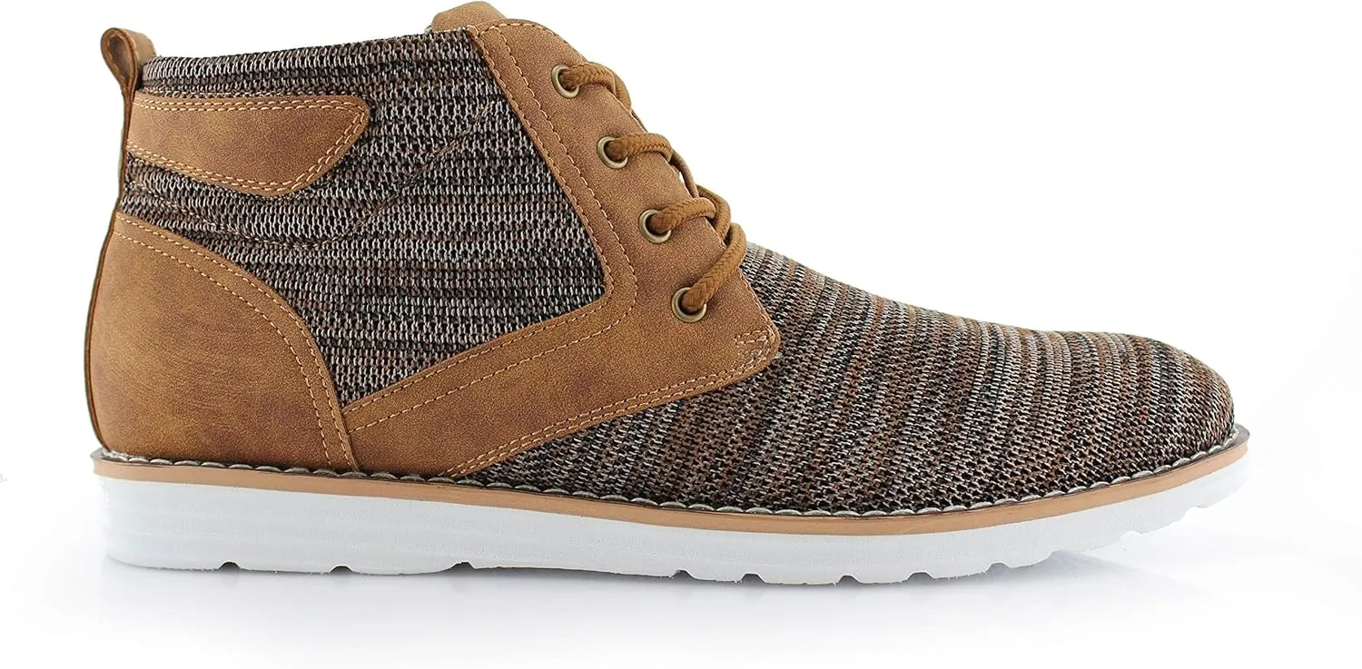 Polar Fox Colbert MPX506059 Mens Mid-Top Casual Breathable Sneaker Chukka Boots with Memory Foam insole