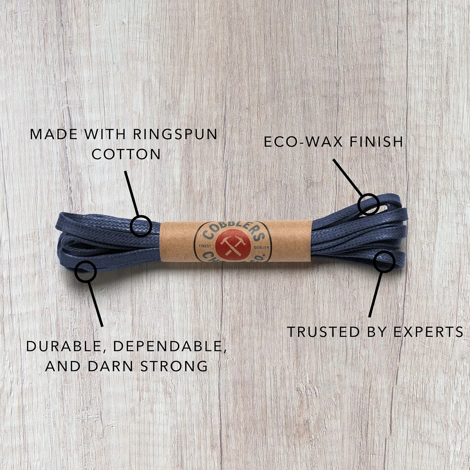 Premium Flat Waxed Cotton Boot Laces - Cobbler's Choice Shoe Laces - Durable and Beautiful!