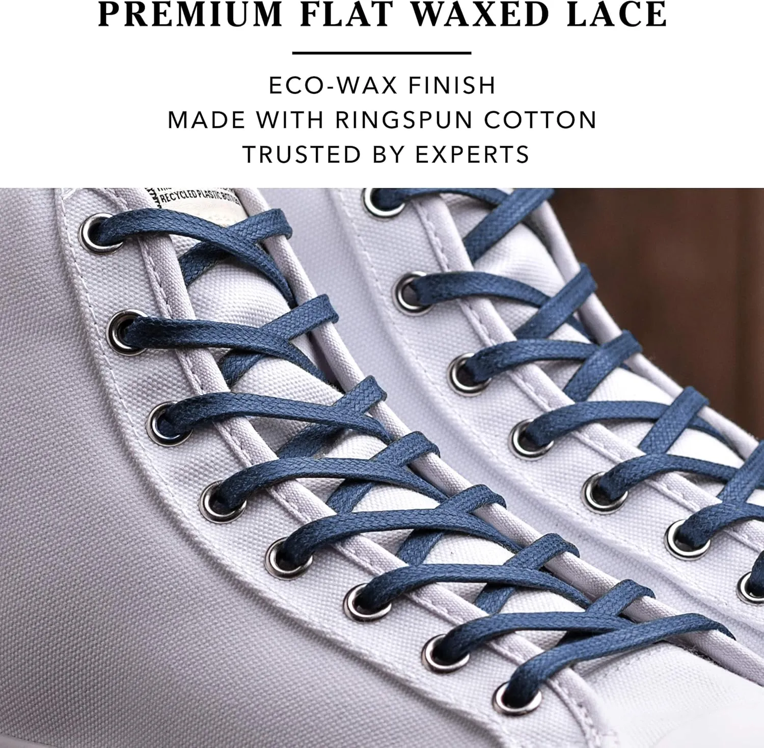 Premium Flat Waxed Cotton Boot Laces - Cobbler's Choice Shoe Laces - Durable and Beautiful!