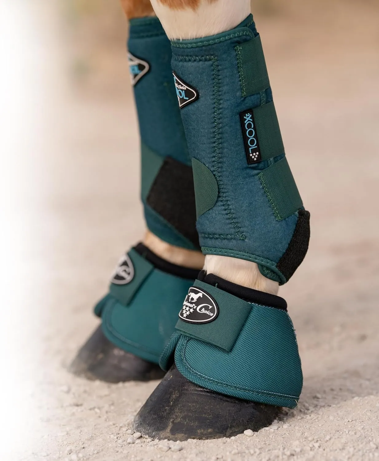 Professional's Choice 2XCOOL Sports Medicine Horse Boots | Protective & Breathable Design for Ultimate Comfort, Durability & Cooling in Active Horses | 2 Pack | Large Emerald