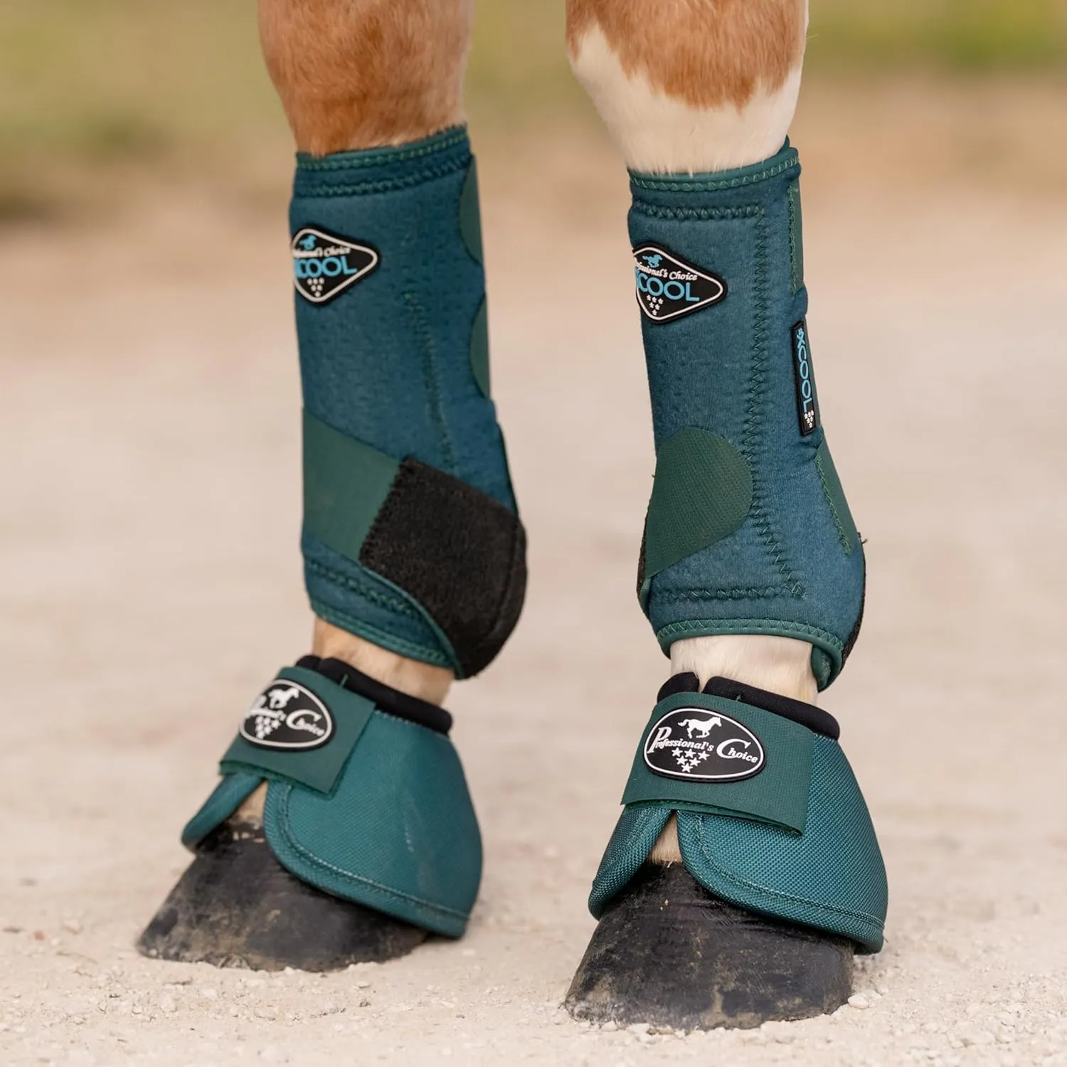 Professional's Choice 2XCOOL Sports Medicine Horse Boots | Protective & Breathable Design for Ultimate Comfort, Durability & Cooling in Active Horses | 2 Pack | Large Emerald