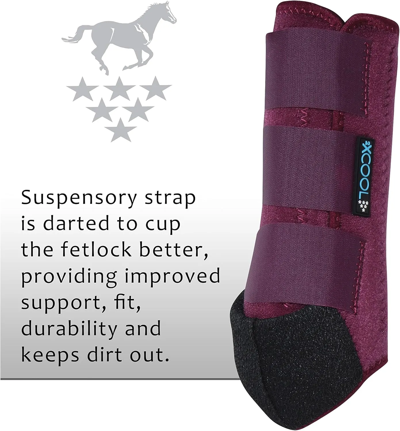 Professional's Choice 2XCOOL Sports Medicine Horse Boots | Protective & Breathable Design for Ultimate Comfort, Durability & Cooling in Active Horses | 2 Pack (Wine, Medium)