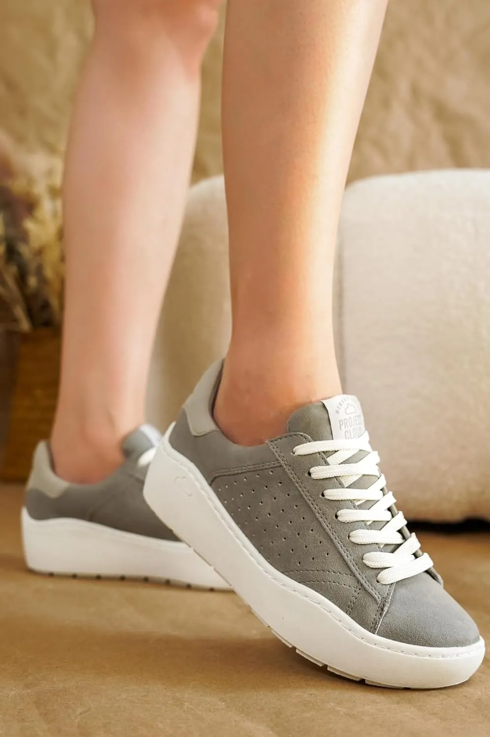 Project Cloud Platform Sneakers for Women - Comfortable Time Off Womens Sneakers - Stylish Lace Up Womens Shoes - Non-Slip Tennis Shoes Women Footwear (Bossy)