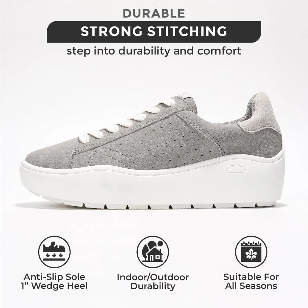Project Cloud Platform Sneakers for Women - Comfortable Time Off Womens Sneakers - Stylish Lace Up Womens Shoes - Non-Slip Tennis Shoes Women Footwear (Bossy)