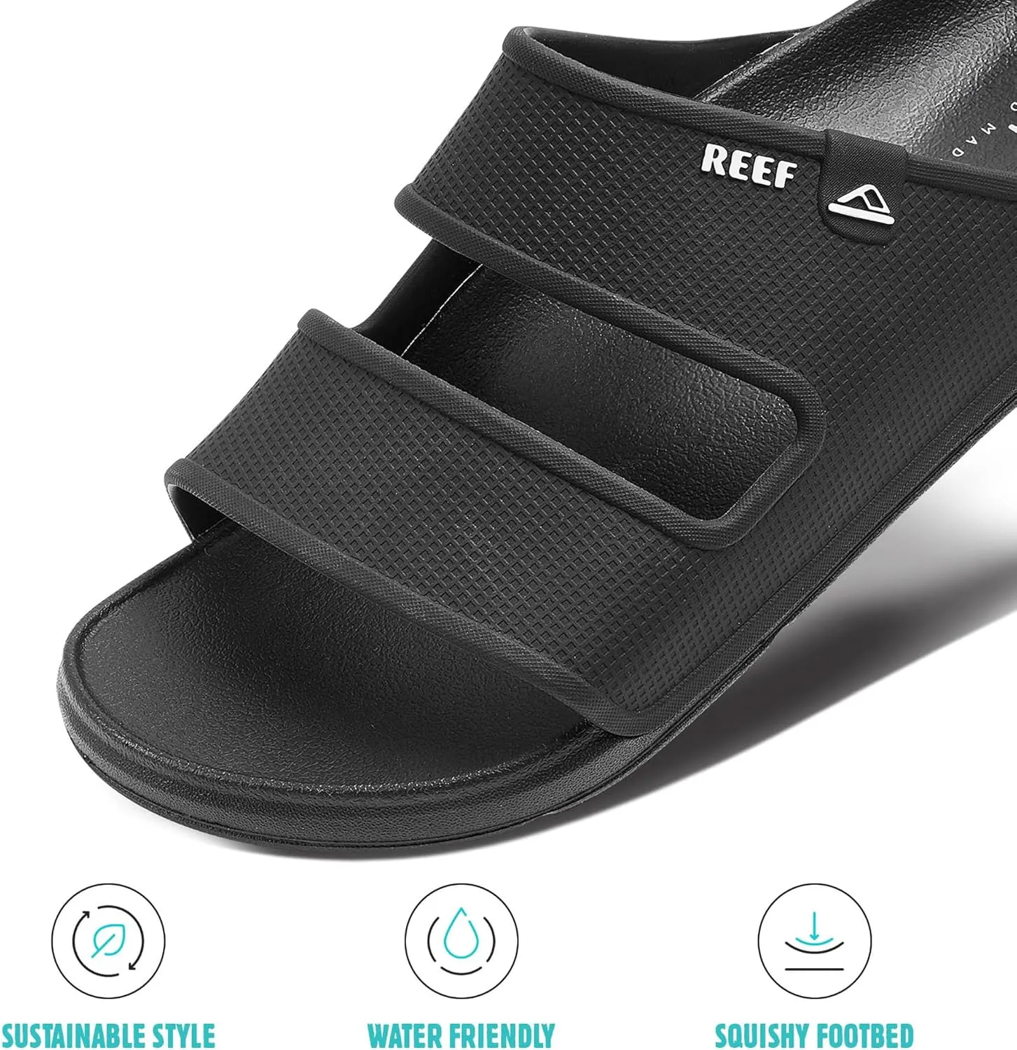 REEF Oasis Double Up Men's Waterproof Slide Sandal, Soft and Supportive Molded Footbed