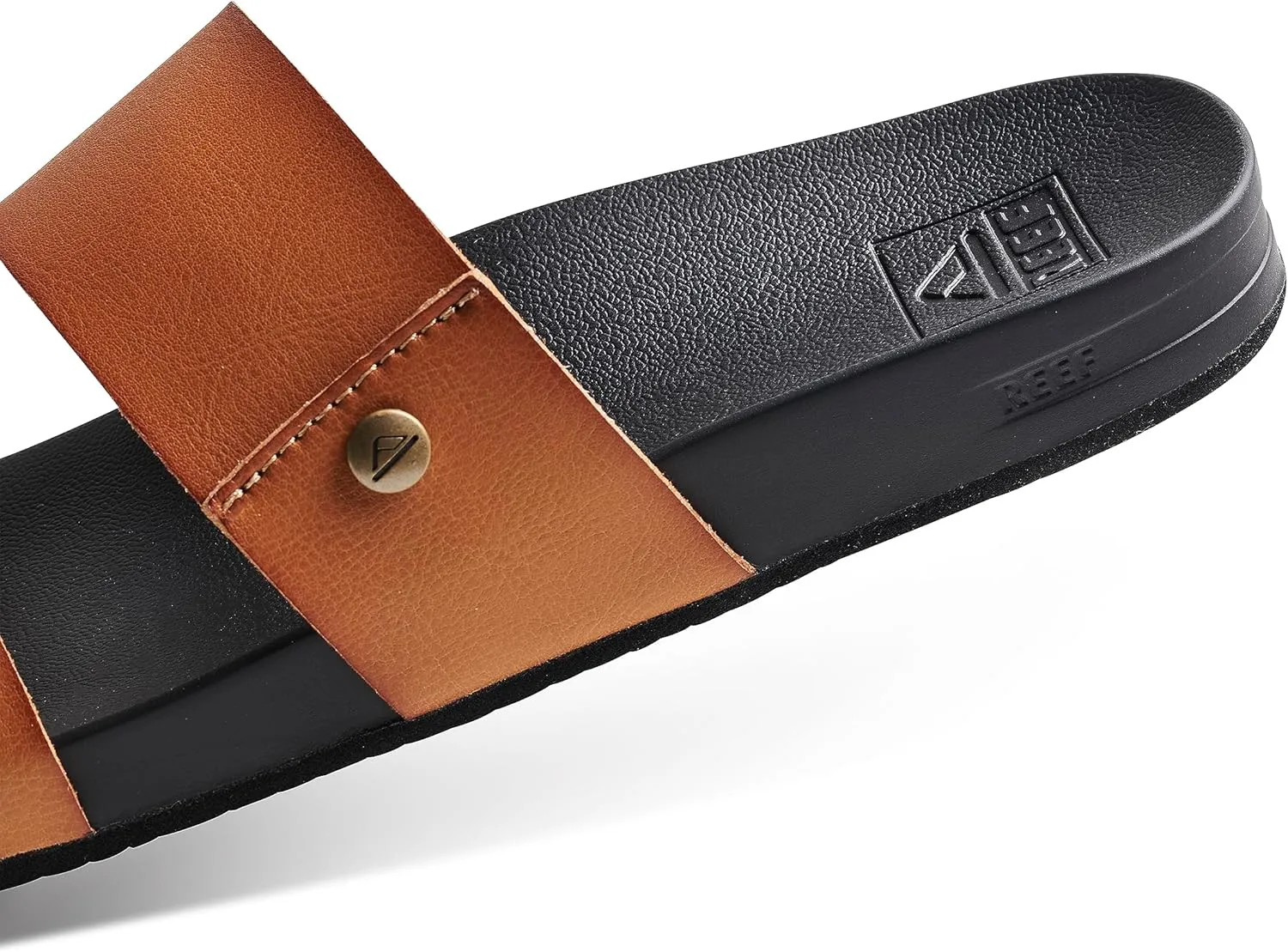 Reef Women's Cushion Vista Fashion Slide Sandal, Vegan Leather Strap, Soft Footbed