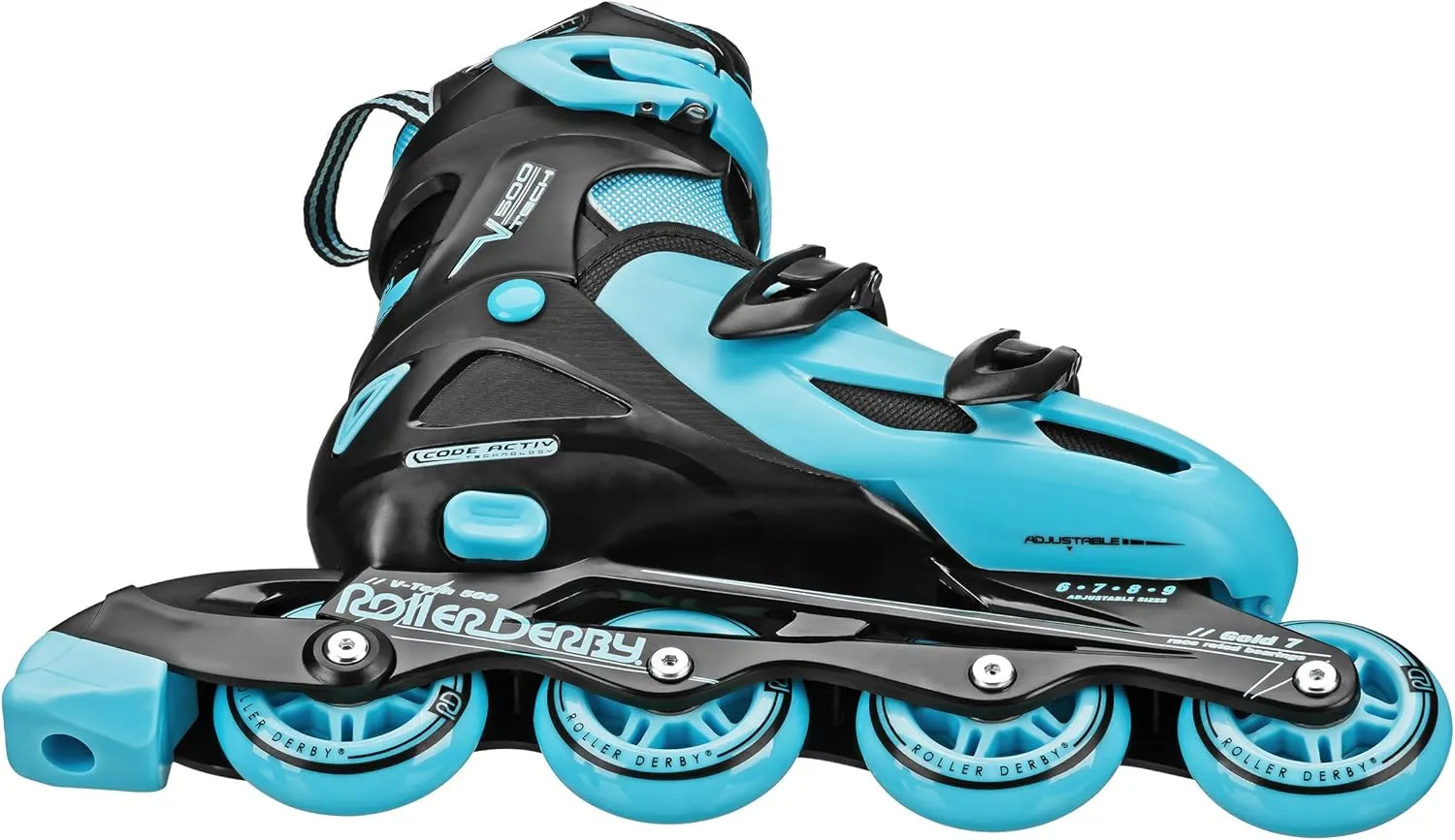 Roller Derby V-Tech 500 Adjustable Performance Inline Skates for Men, Women, Kids, Teens