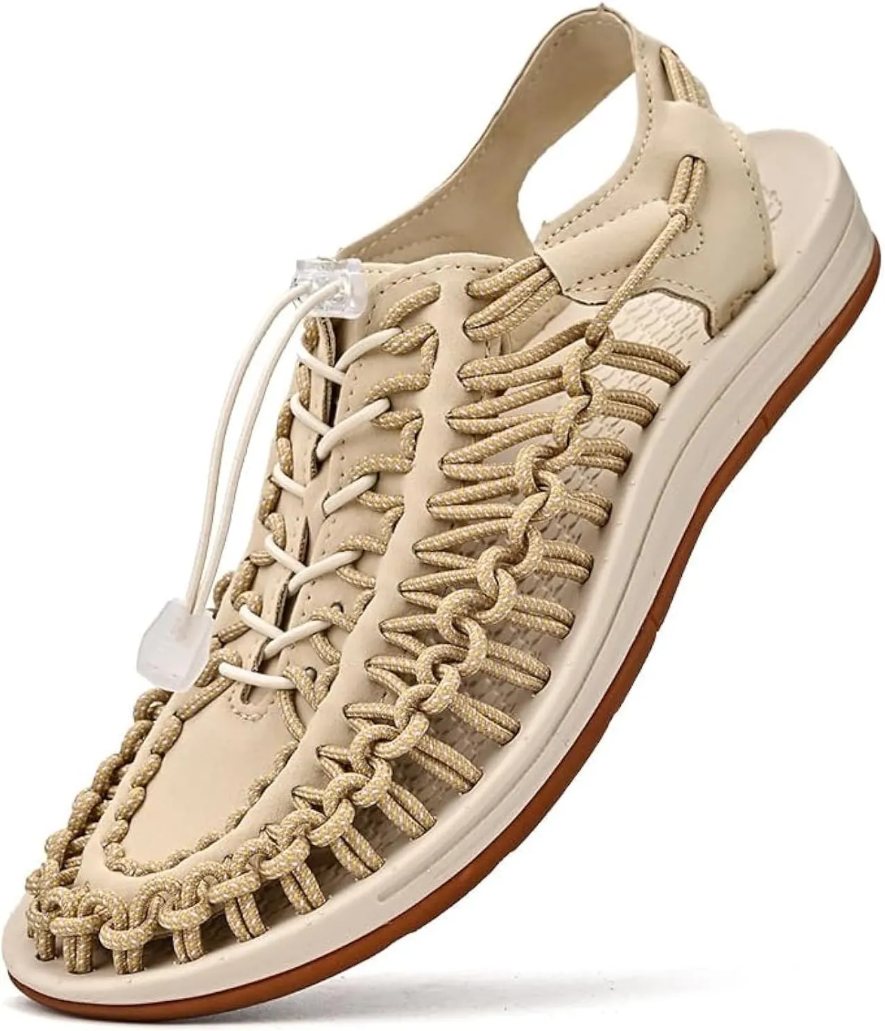 Rope Sport Sandals for Men Fisherman Shoes Men's Handmade Woven Shoes Comfortable & Lightweight Cord Beach Sandals