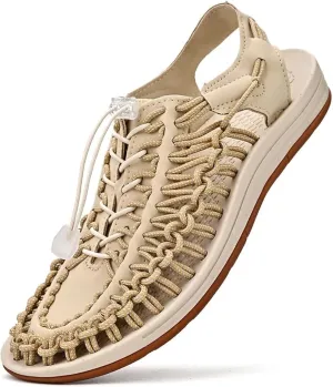 Rope Sport Sandals for Men Fisherman Shoes Men's Handmade Woven Shoes Comfortable & Lightweight Cord Beach Sandals