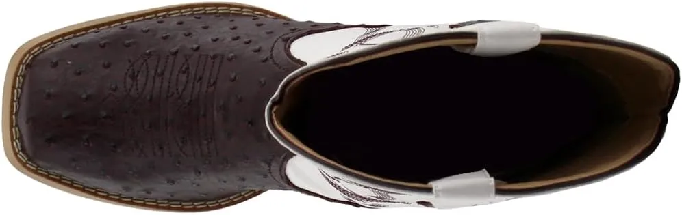 ROPER Mens Bumps Ostrich Square Toe Casual Boots Mid Calf - Brown, White