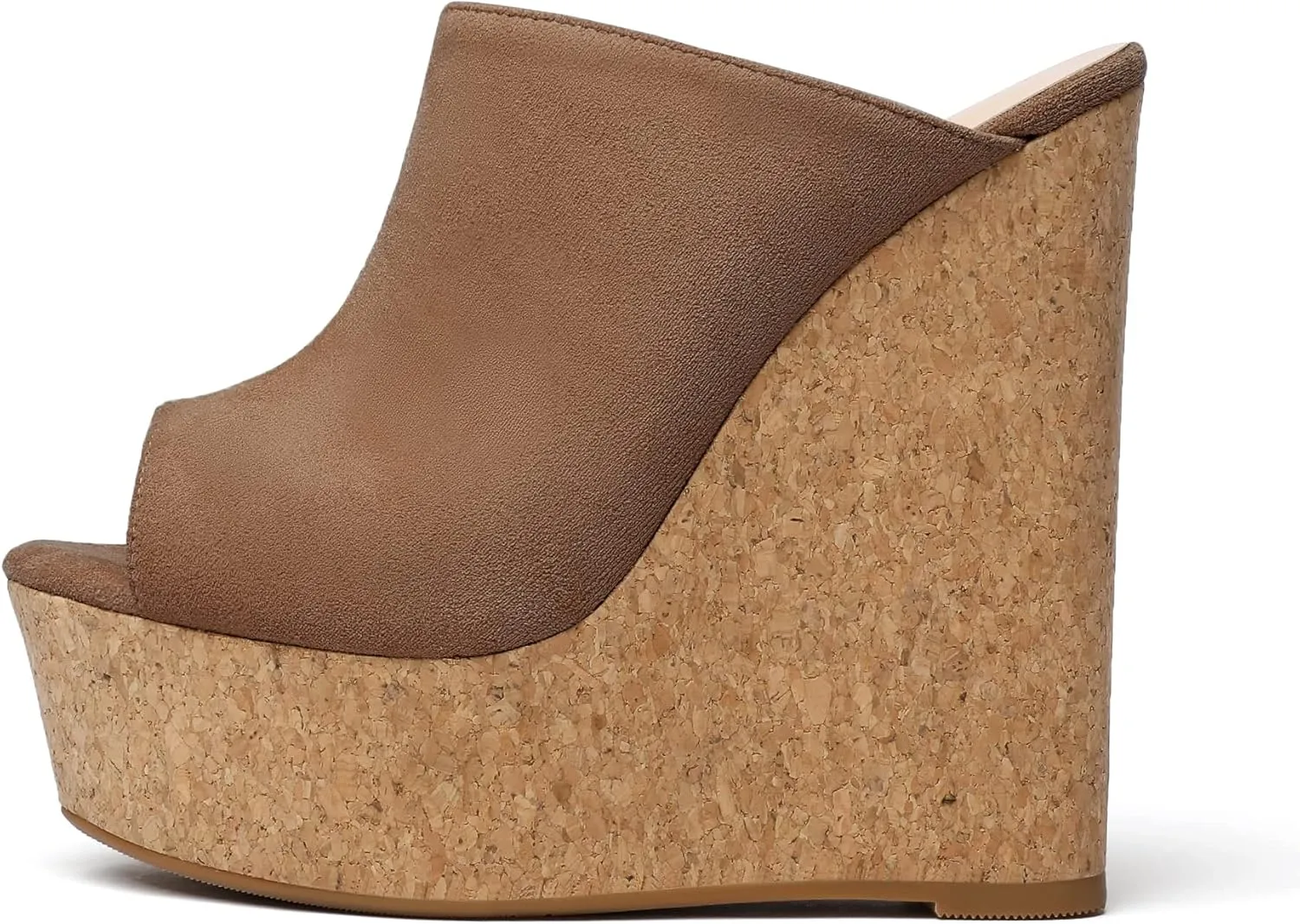 SAMMITOP Women's Platform Wedge Open Toe Sandals,Ladies Slip On Wedge Mule Shoes