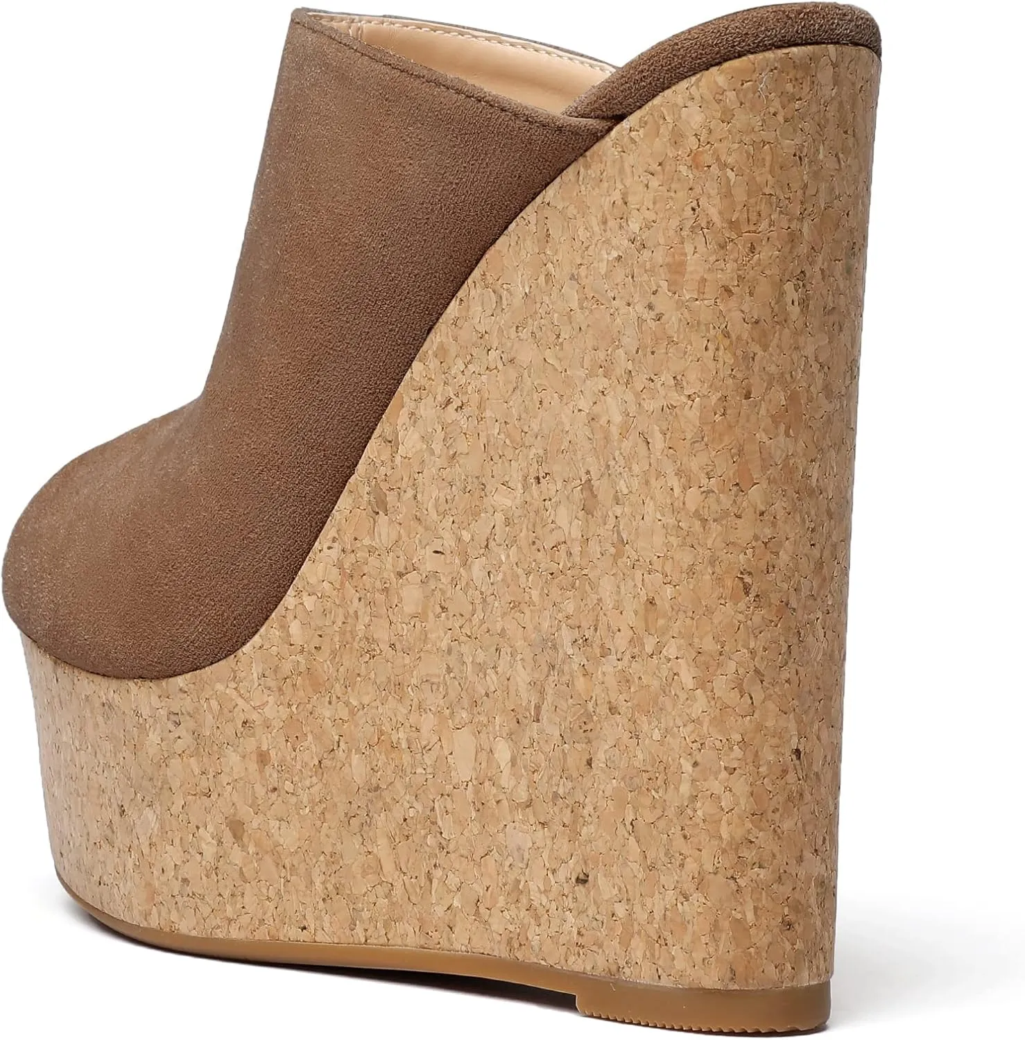 SAMMITOP Women's Platform Wedge Open Toe Sandals,Ladies Slip On Wedge Mule Shoes