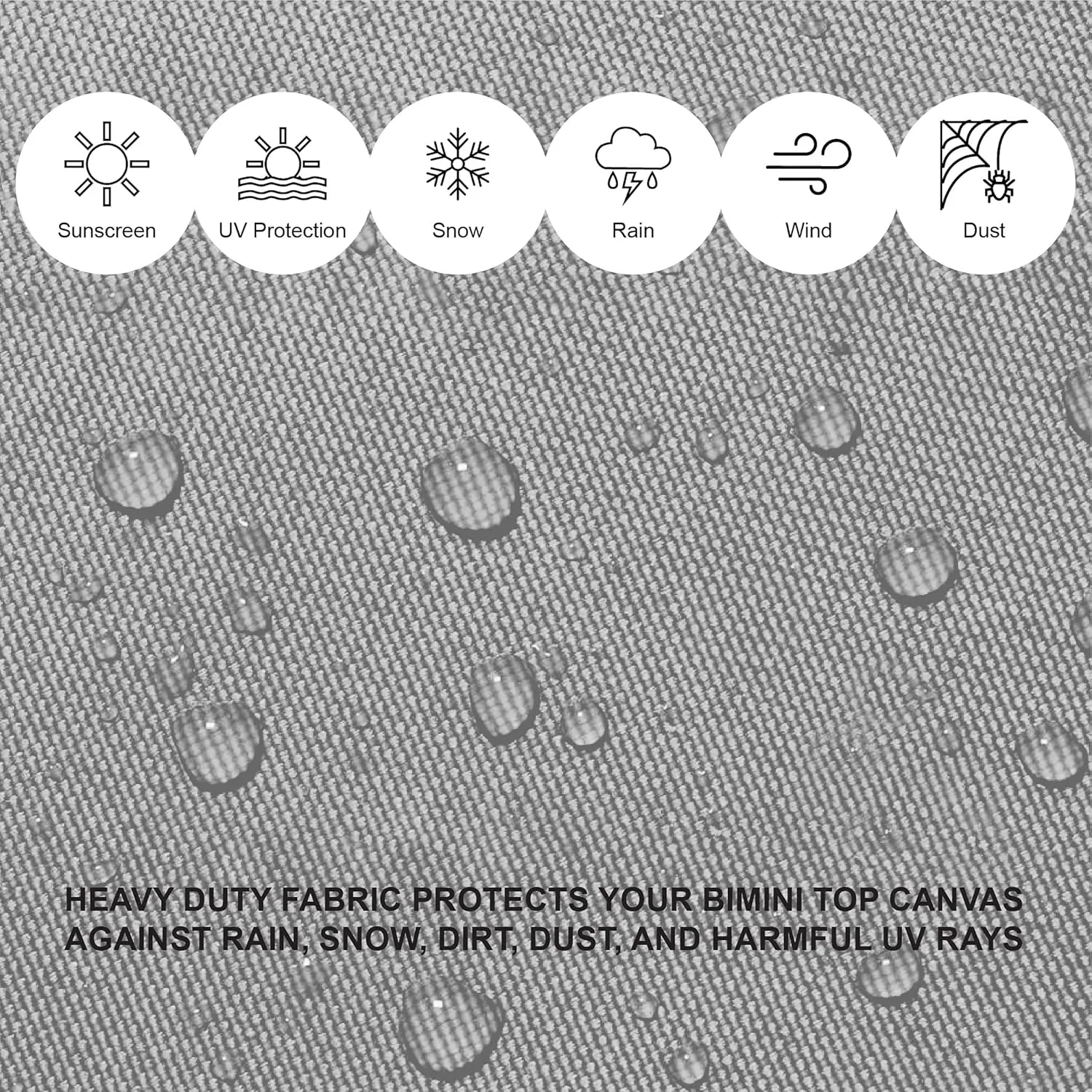 SavvyCraft 4 Bow Bimini Top Replacement Cover 9 Colors Options 8ft and 10ft Long, Durable Marine Grade Canvas Sun Shade Boat Canopy, Easy Install Zipper Sleeves, Replacement Canvas Only No Fram