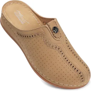 SHIBEVER Clogs for Womens Mules Shoes: Slip-On Flat Mule Shoes - Closed Toe Sandals Comfortable